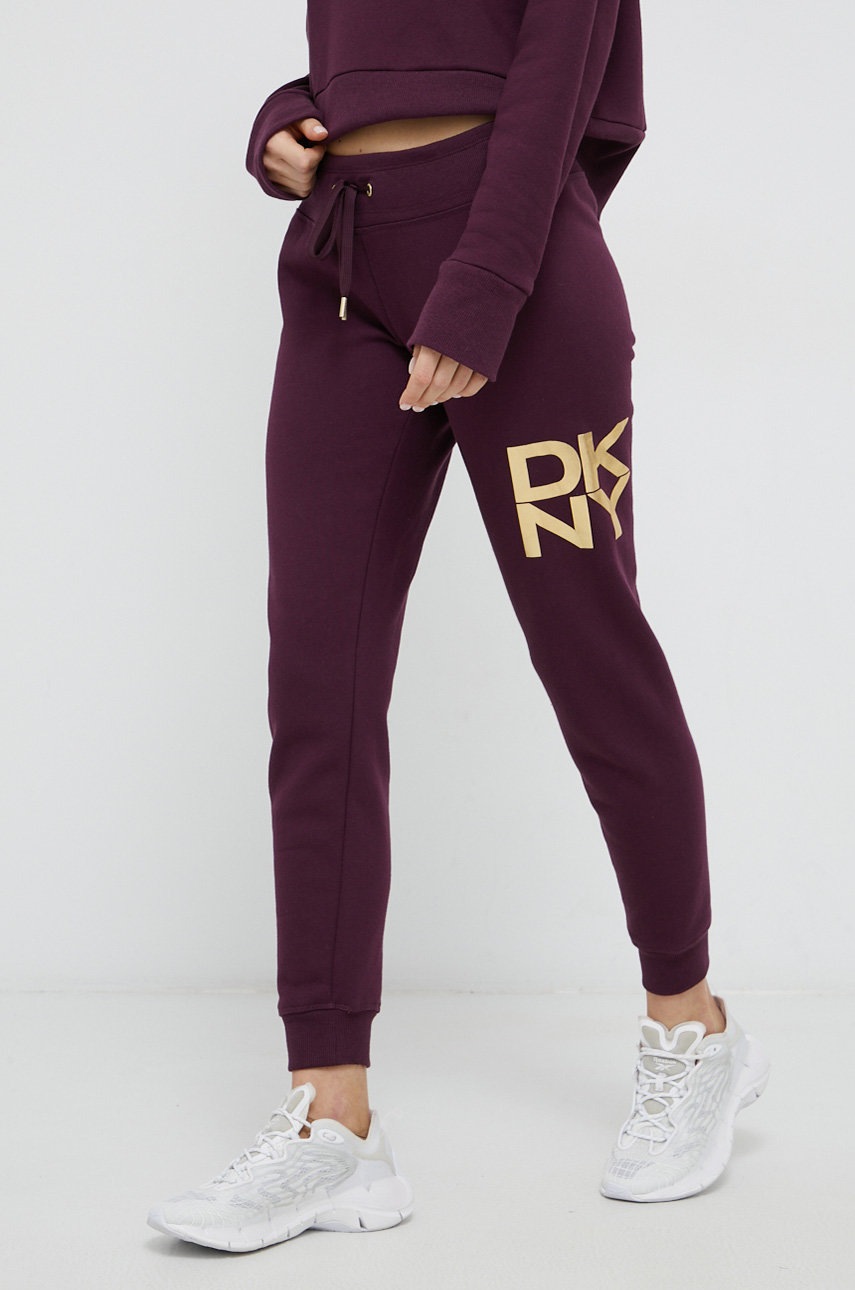 

Панталон Dkny дамски в лилаво с принт, Виолетов