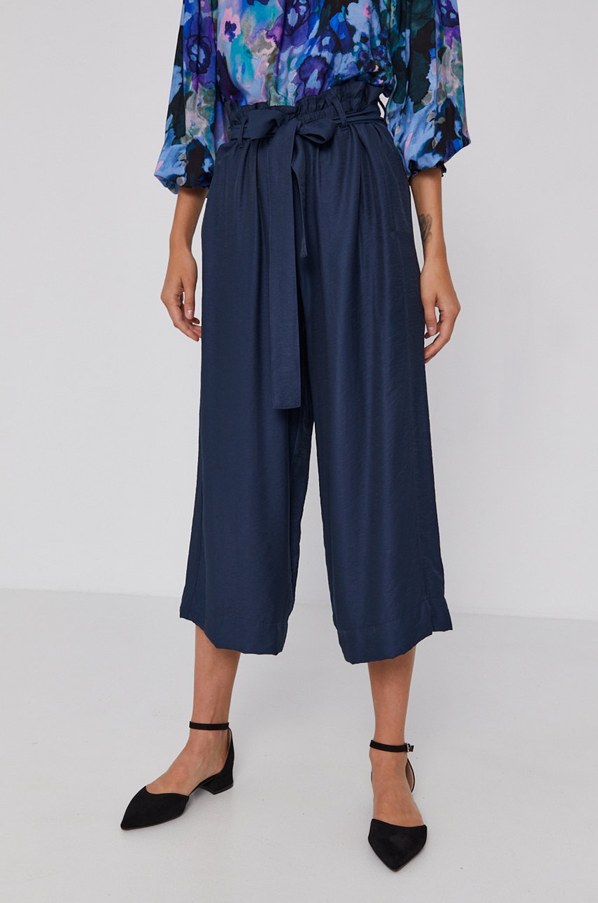 

Брюки Dkny женские цвет синий кюлоты высокая посадка