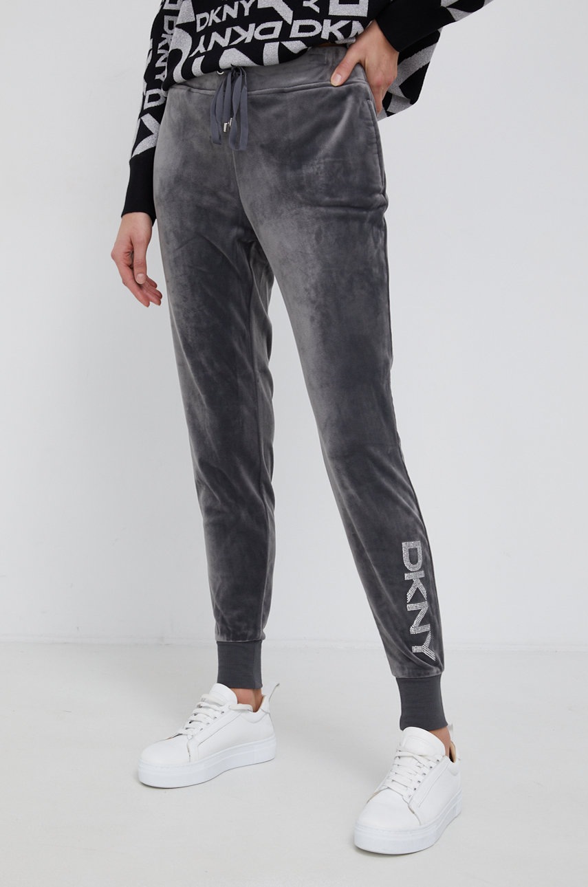 

Панталон Dkny дамски в сиво, Сив
