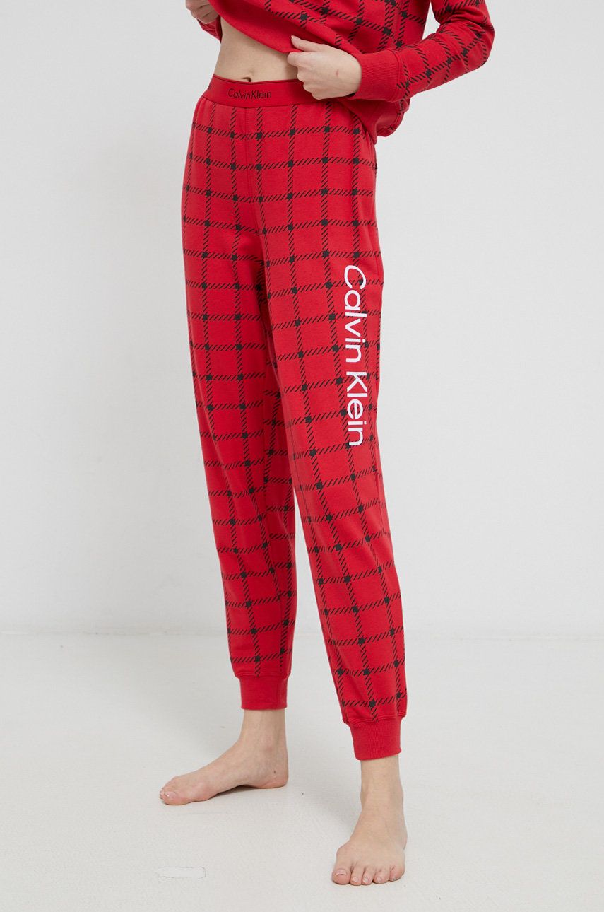 Calvin Klein Underwear Spodnie damskie kolor czerwony