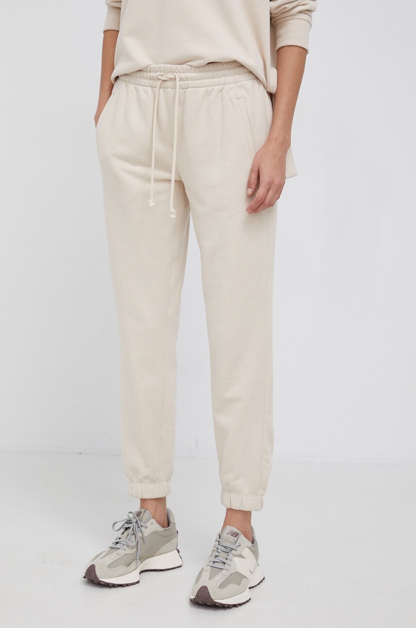 Drykorn pantaloni femei, culoarea bej, material neted