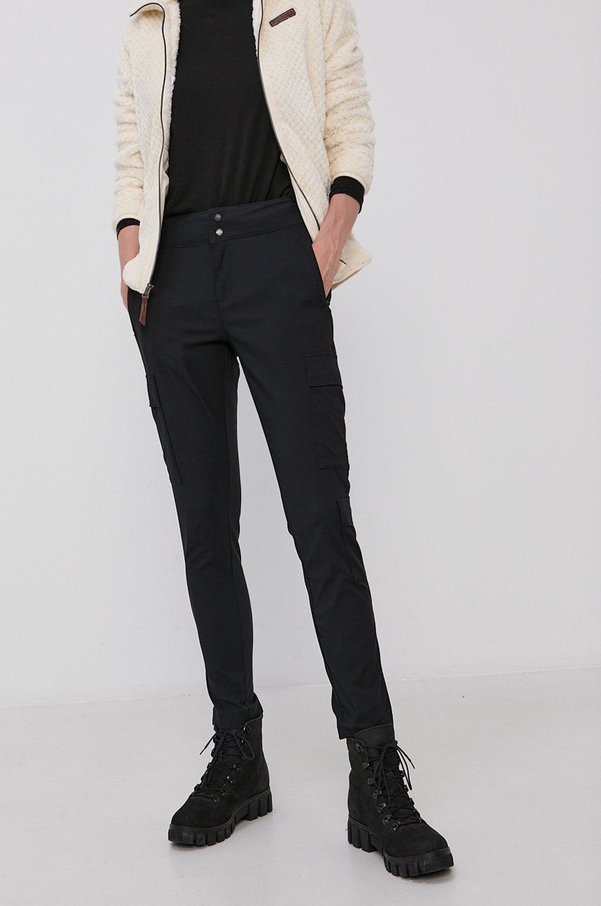 Columbia Pantaloni femei, culoarea negru, fason cargo, medium waist