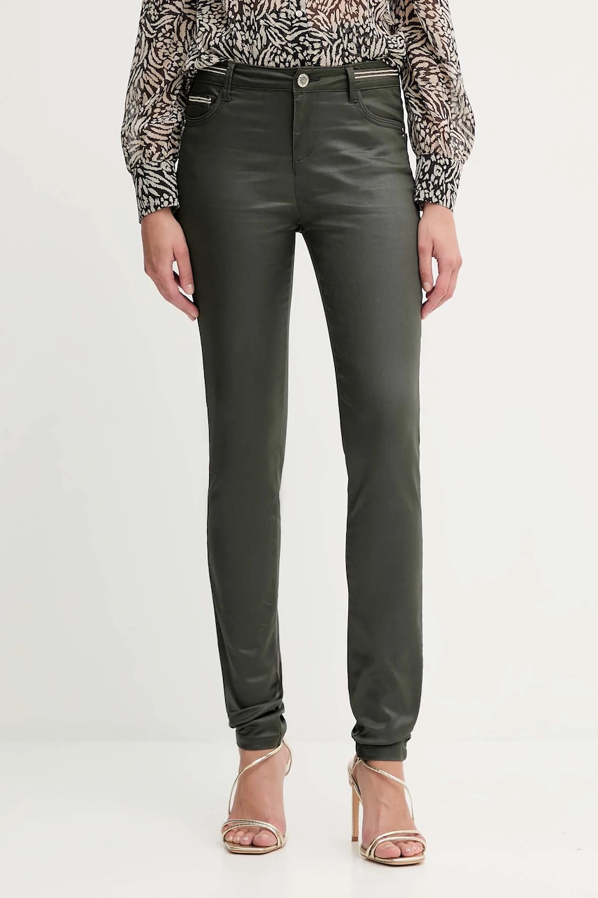 Morgan pantaloni PALONA culoarea verde, mulată, medium waist, PALONA