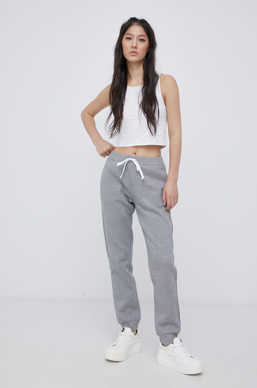 Champion Pantaloni femei, culoarea gri, material neted answear.ro imagine megaplaza.ro