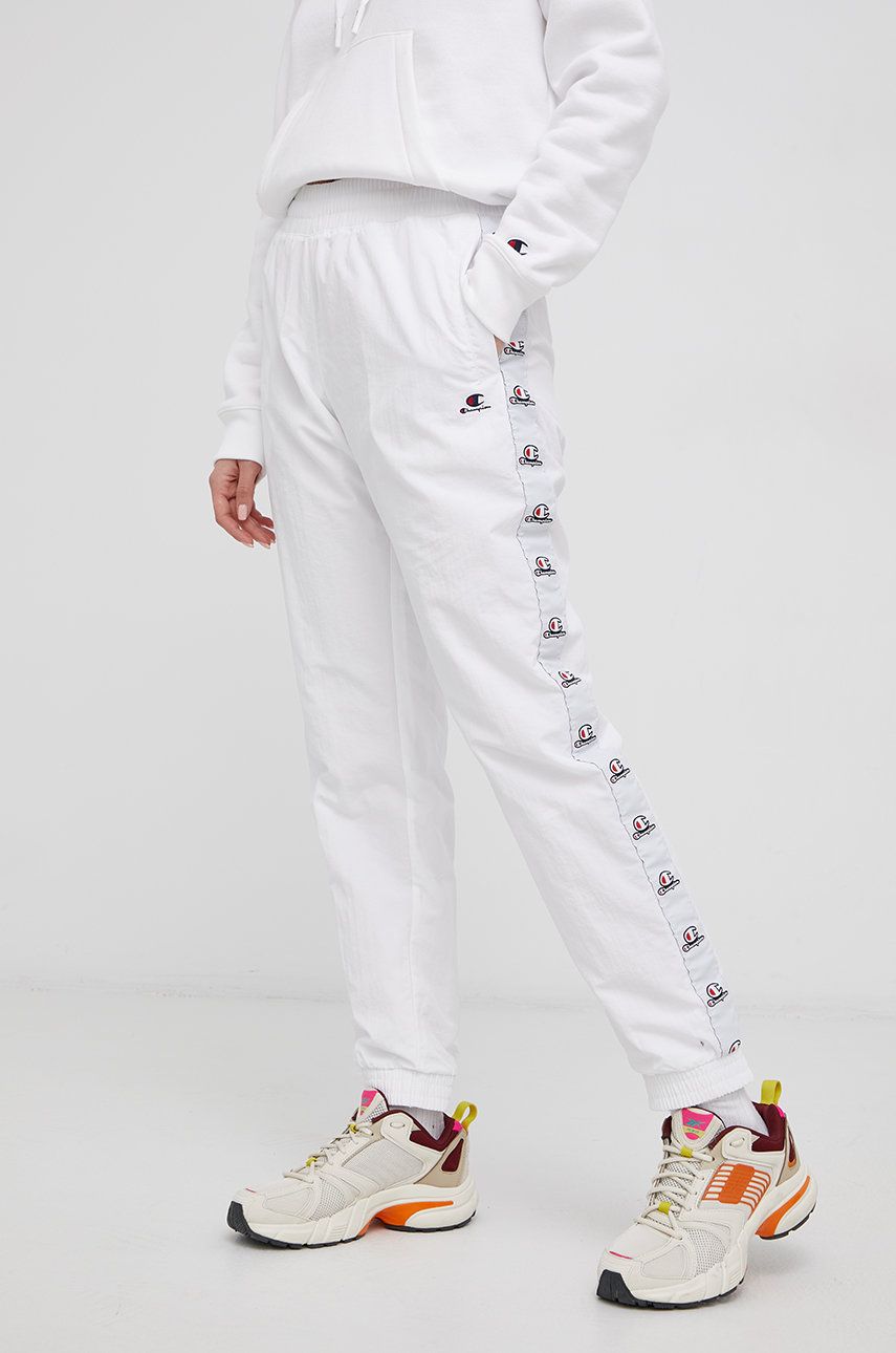 Champion Pantaloni femei, culoarea alb, material neted answear.ro imagine megaplaza.ro