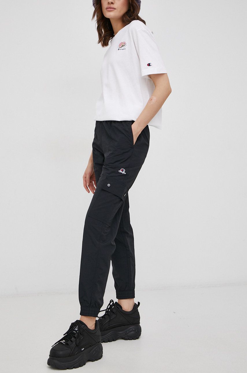 Champion Pantaloni femei, culoarea negru, material neted answear.ro imagine megaplaza.ro
