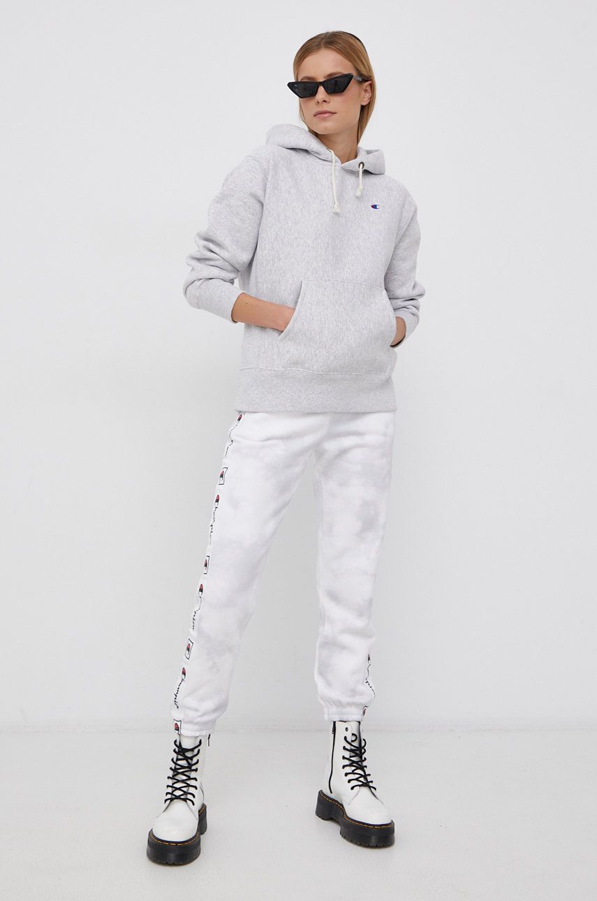 Champion Spodnie 114759 damskie kolor biały wzorzyste