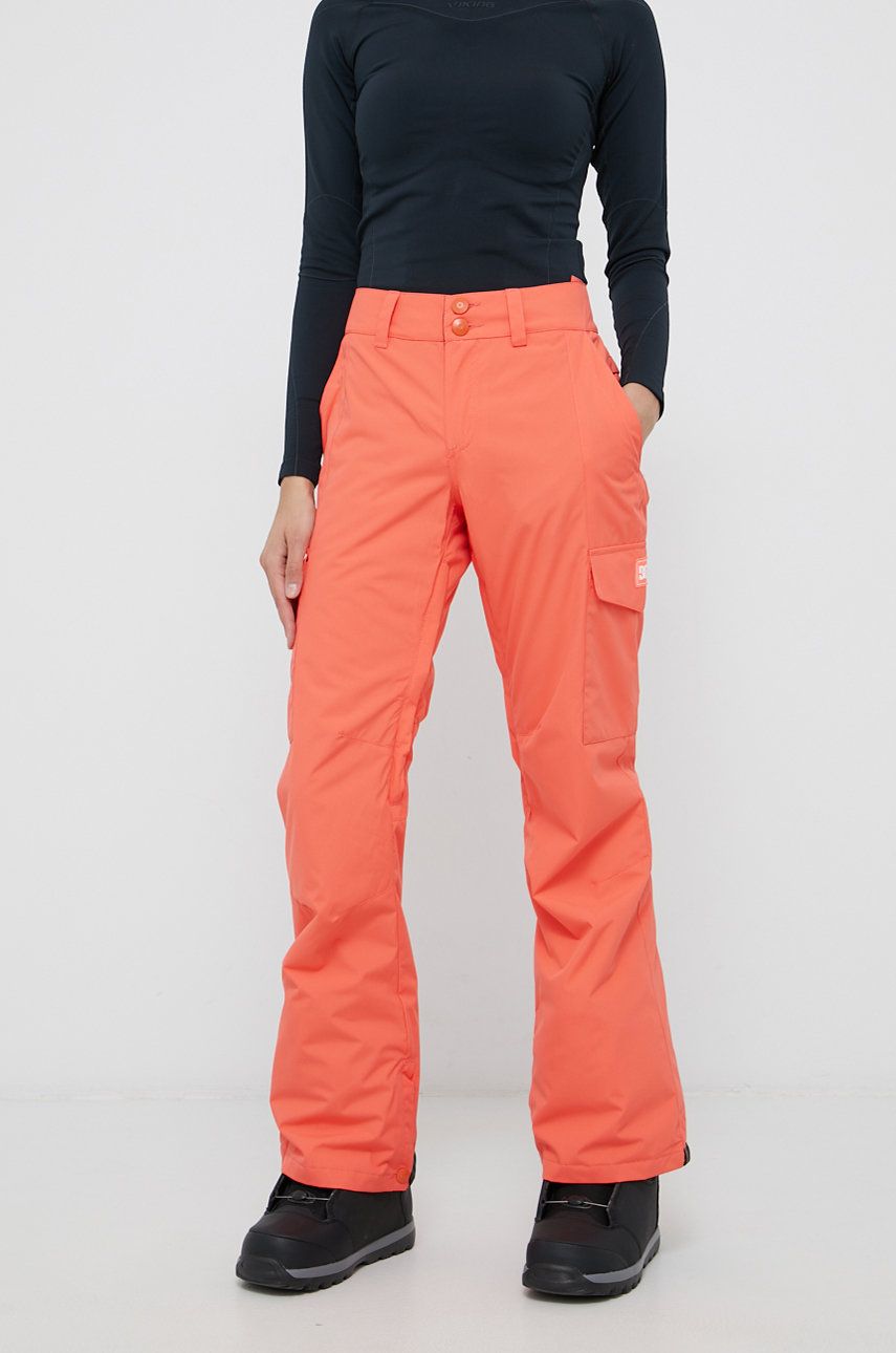 Dc Pantaloni femei, culoarea portocaliu answear.ro