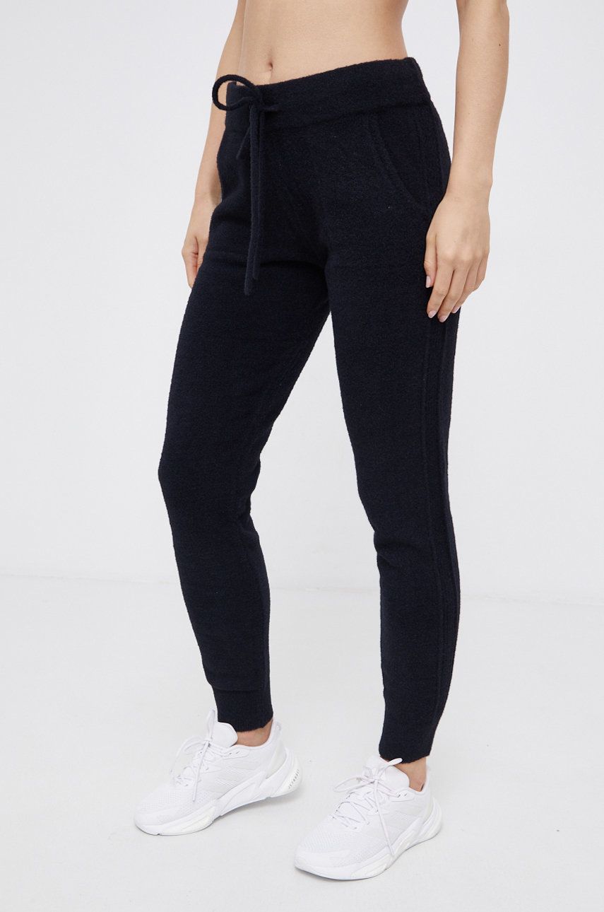 Deha Pantaloni Femei, Culoarea Negru, Model Drept, Medium Waist