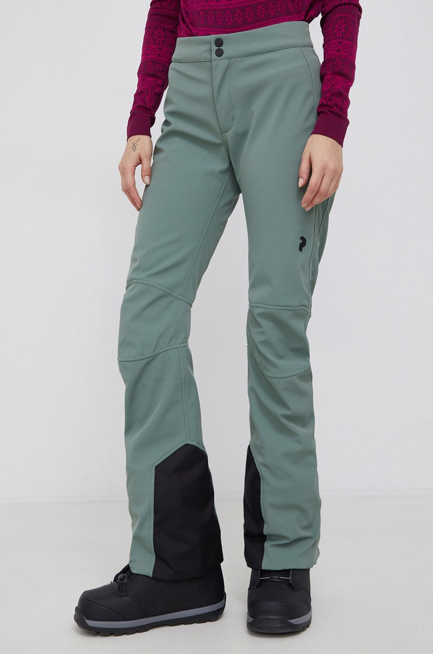 Peak Performance Pantaloni snowboard femei, culoarea verde