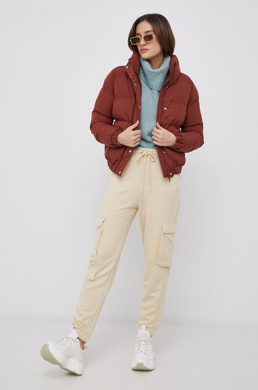 Brave soul pantaloni femei, transparent, material neted