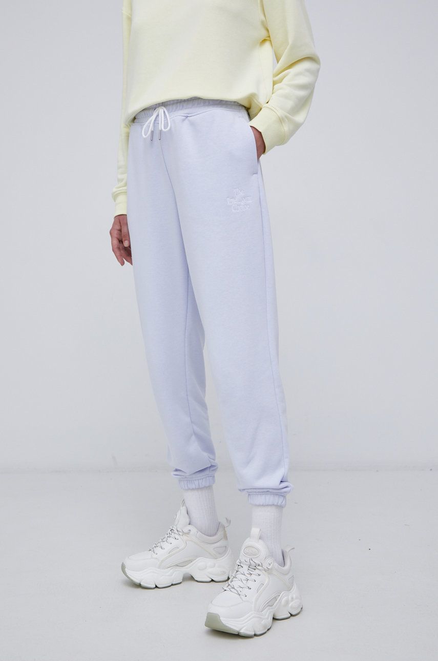 New Balance Pantaloni WP13555SIY femei, culoarea violet, material neted