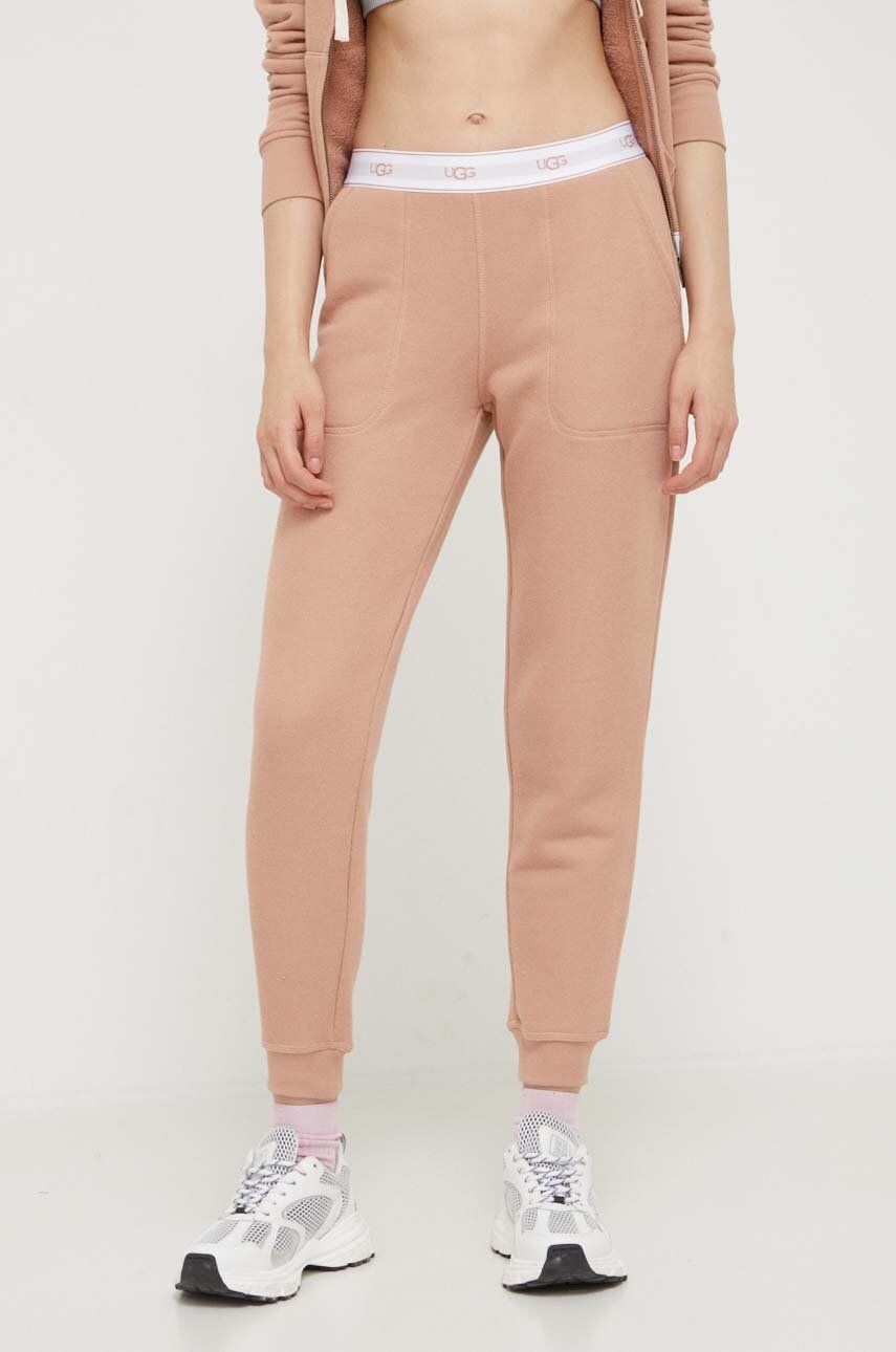 Ugg Pantaloni Femei, Culoarea Maro, Neted