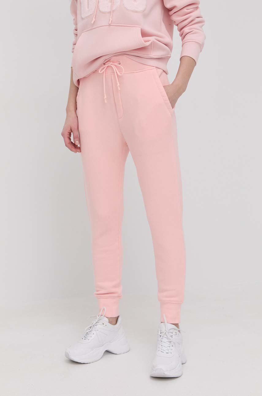 UGG pantaloni femei, culoarea roz, neted 1117736-BLK