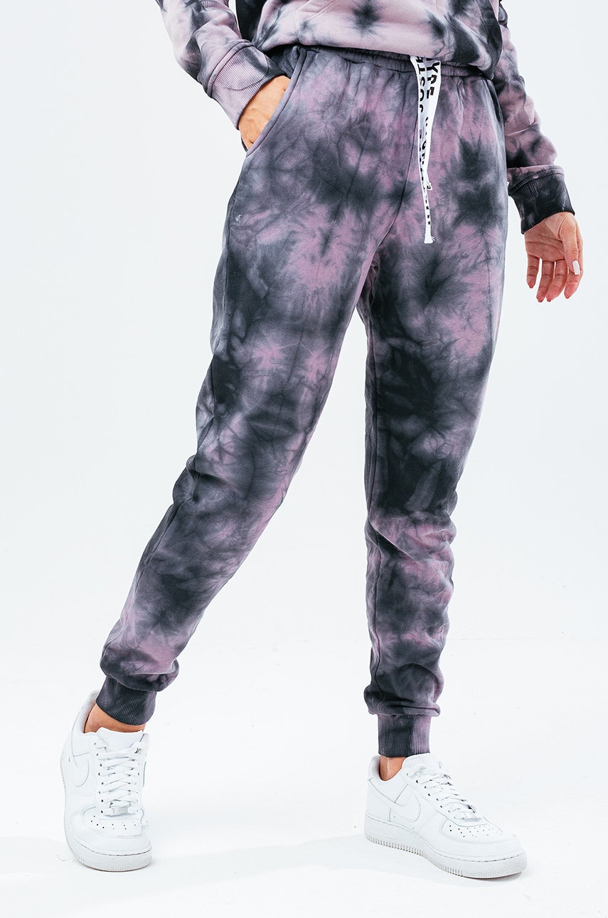Hype pantaloni femei, culoarea violet, modelator