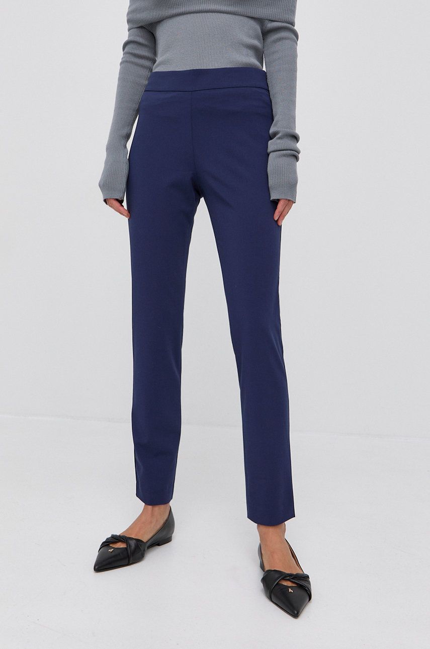 Stefanel Pantaloni femei, culoarea albastru marin, model drept, high waist 2023 ❤️ Pret Super answear imagine noua 2022