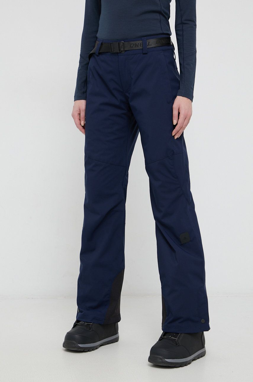 O’Neill Pantaloni femei, culoarea albastru marin imagine reduceri black friday 2021 answear.ro