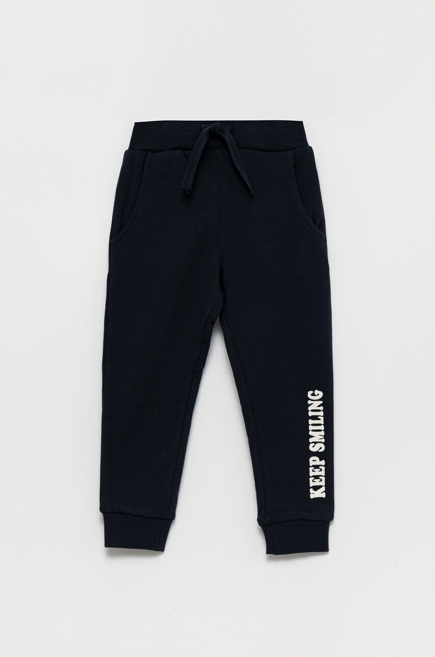 Name It pantaloni copii culoarea albastru marin, cu imprimeu