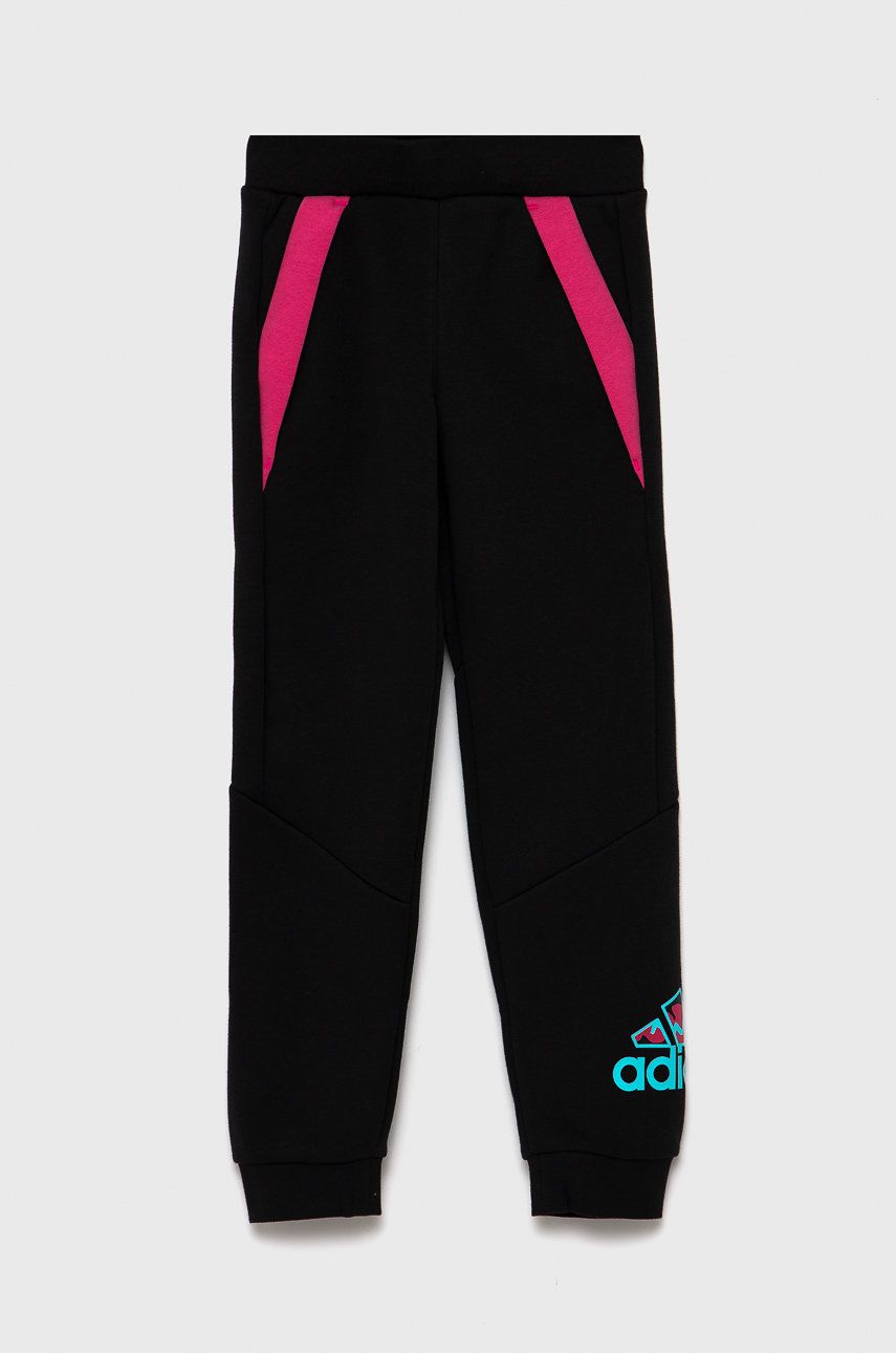 Adidas Performance Spodnie dziecięce kolor czarny gładkie