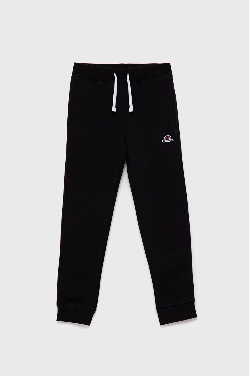 Champion pantaloni copii culoarea negru, material neted