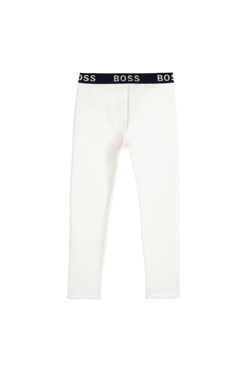 

Детские брюки Boss цвет белый гладкие