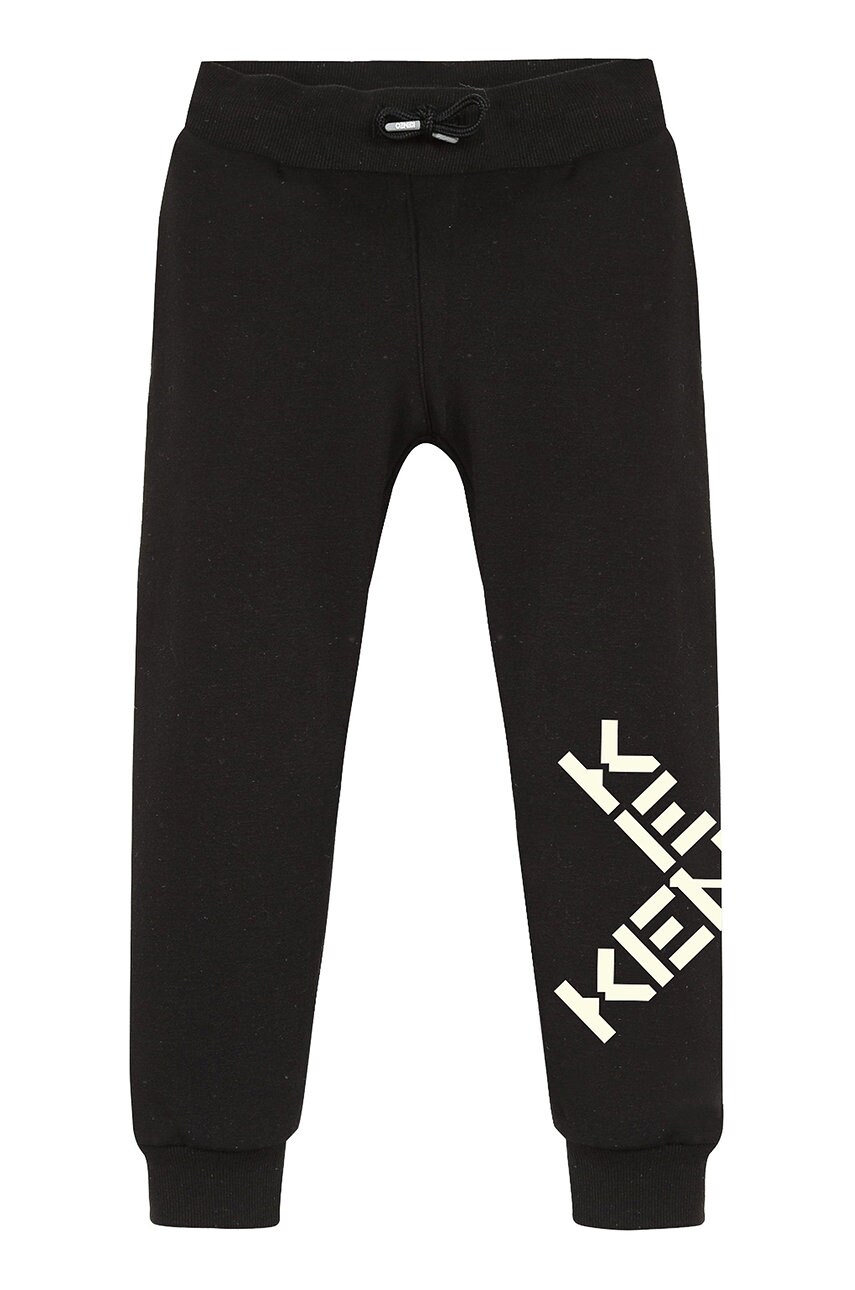 Kenzo kids pantaloni copii culoarea negru, cu imprimeu