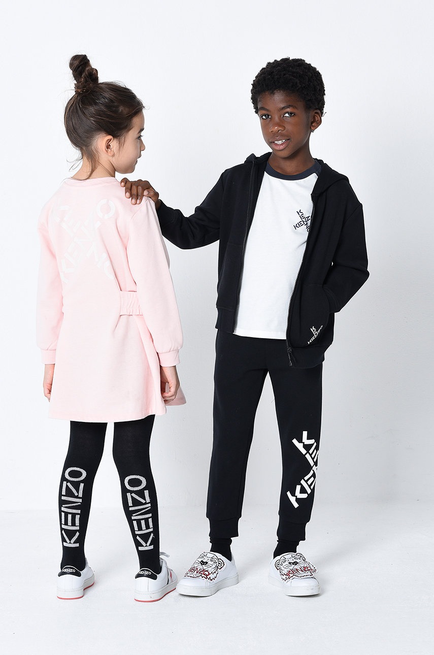 

Дитячі штани Kenzo Kids колір чорний з принтом