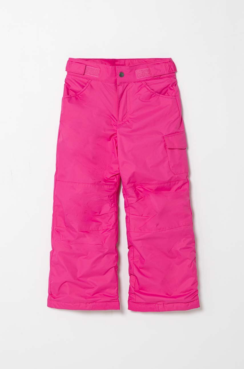 Levně Dětské kalhoty Columbia fialová barva