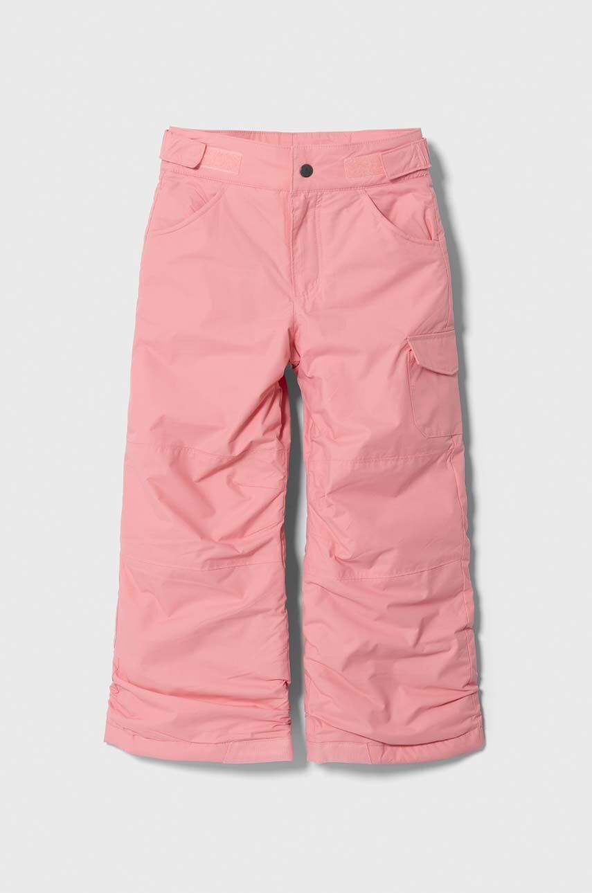 Levně Dětské kalhoty Columbia růžová barva