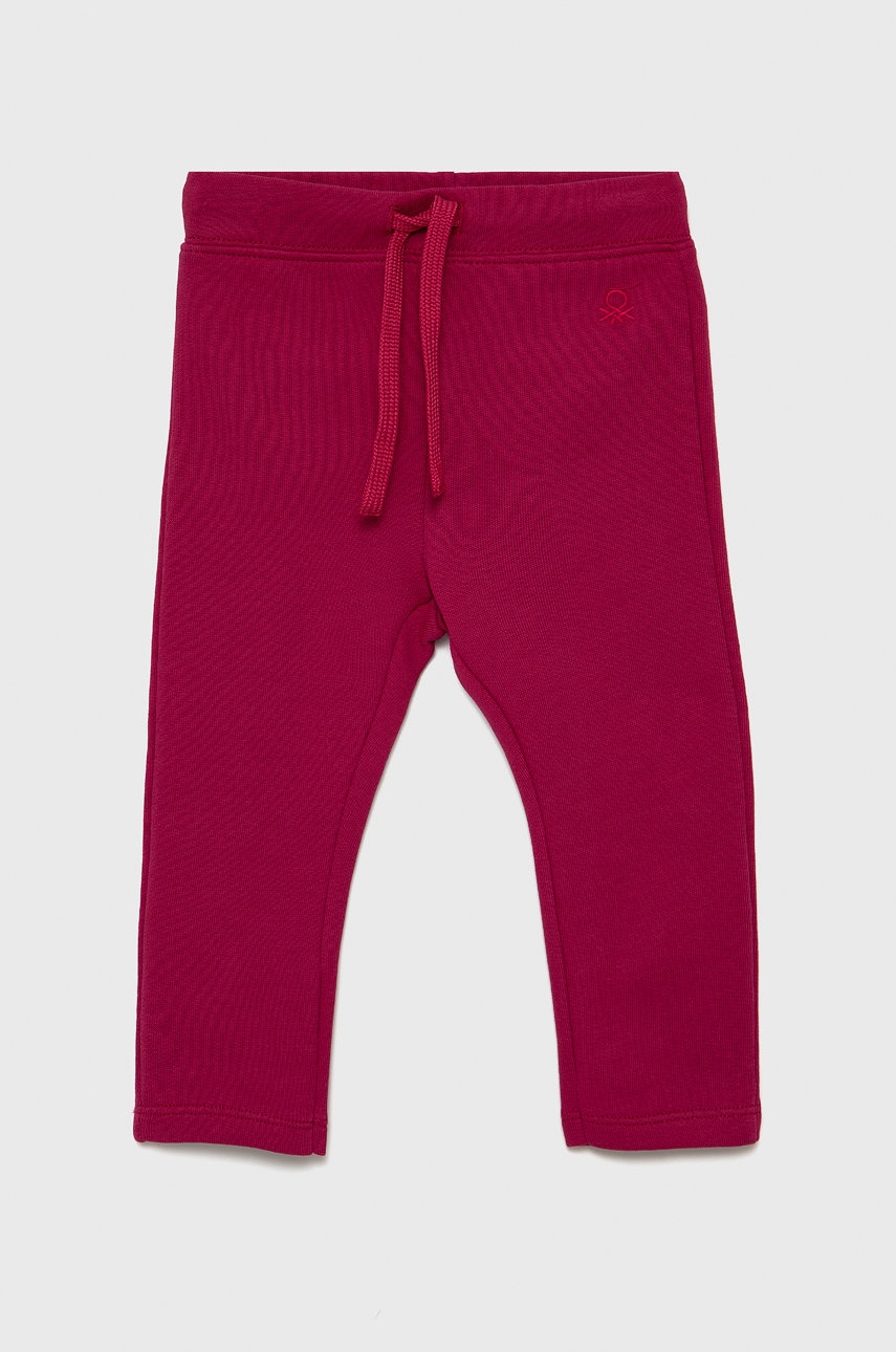 United Colors Of Benetton pantaloni copii culoarea violet, material neted