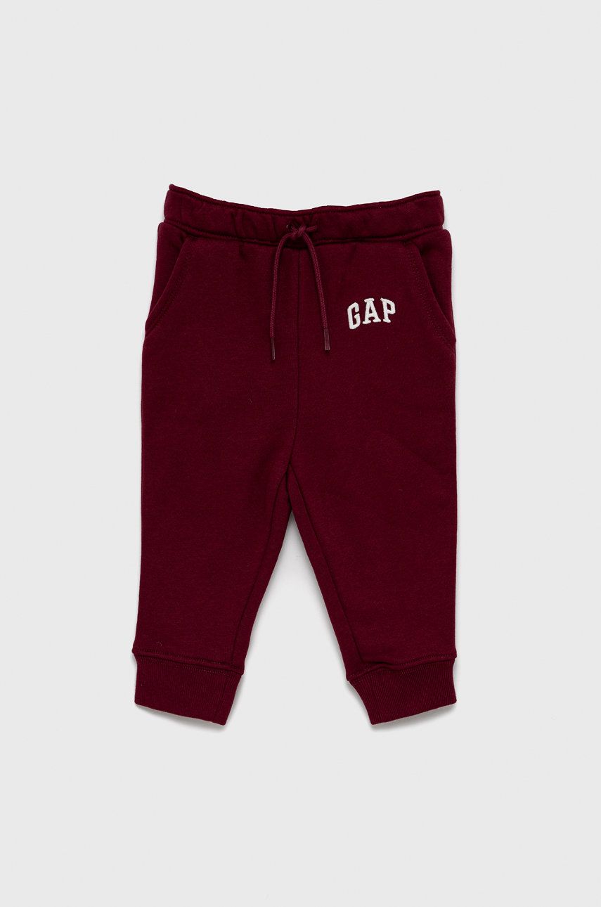 Gap GAP Spodnie dziecięce kolor bordowy wzorzyste