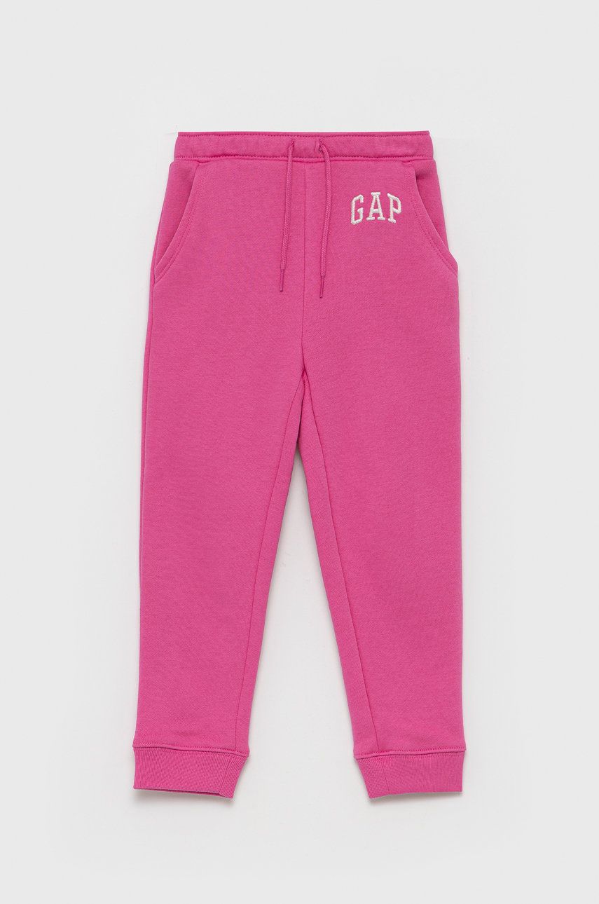 Gap GAP Spodnie dziecięce kolor różowy gładkie
