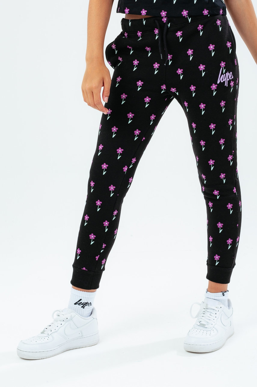 Hype pantaloni copii culoarea negru, modelator