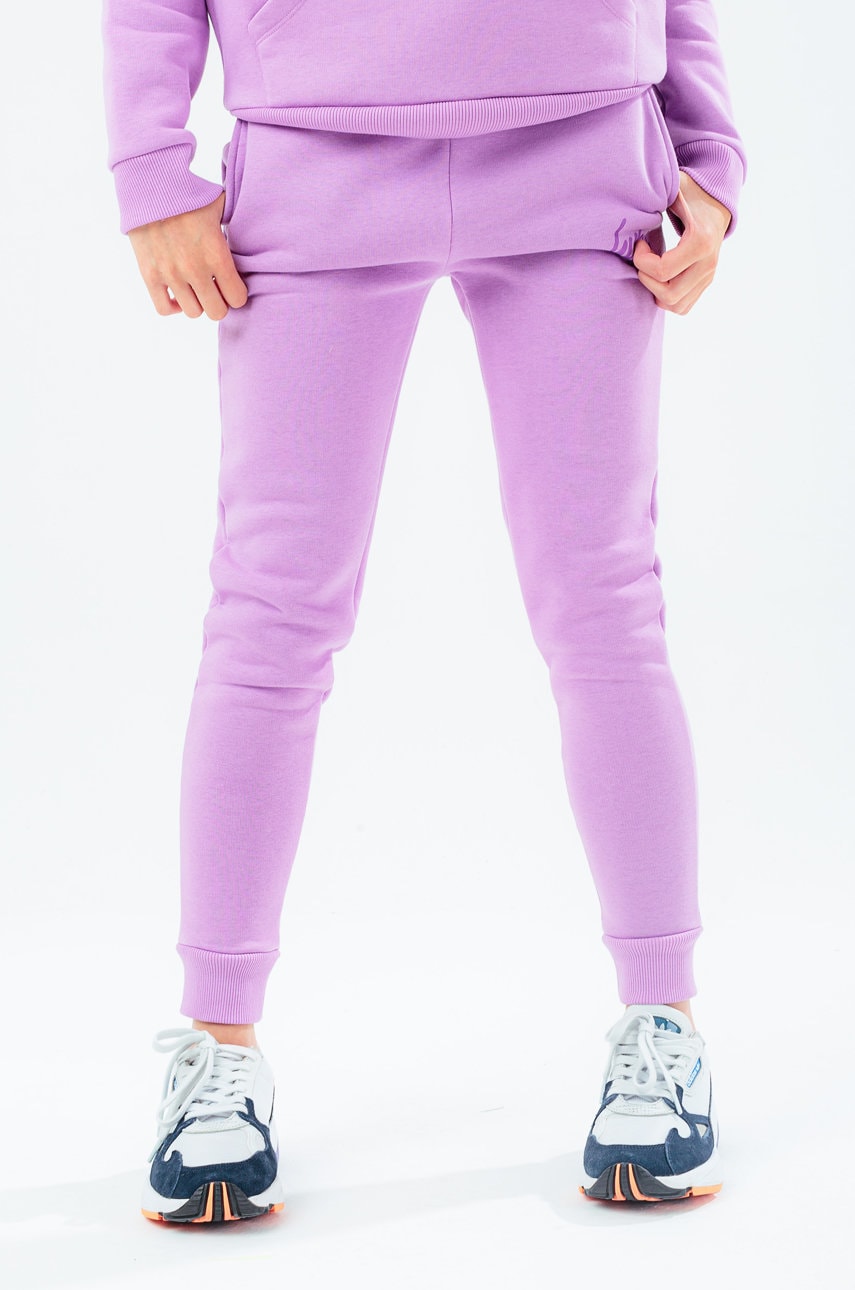 Hype pantaloni copii culoarea violet, modelator