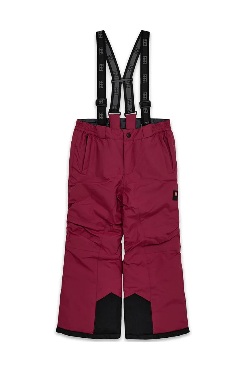 Lego Wear pantaloni copii culoarea bordo