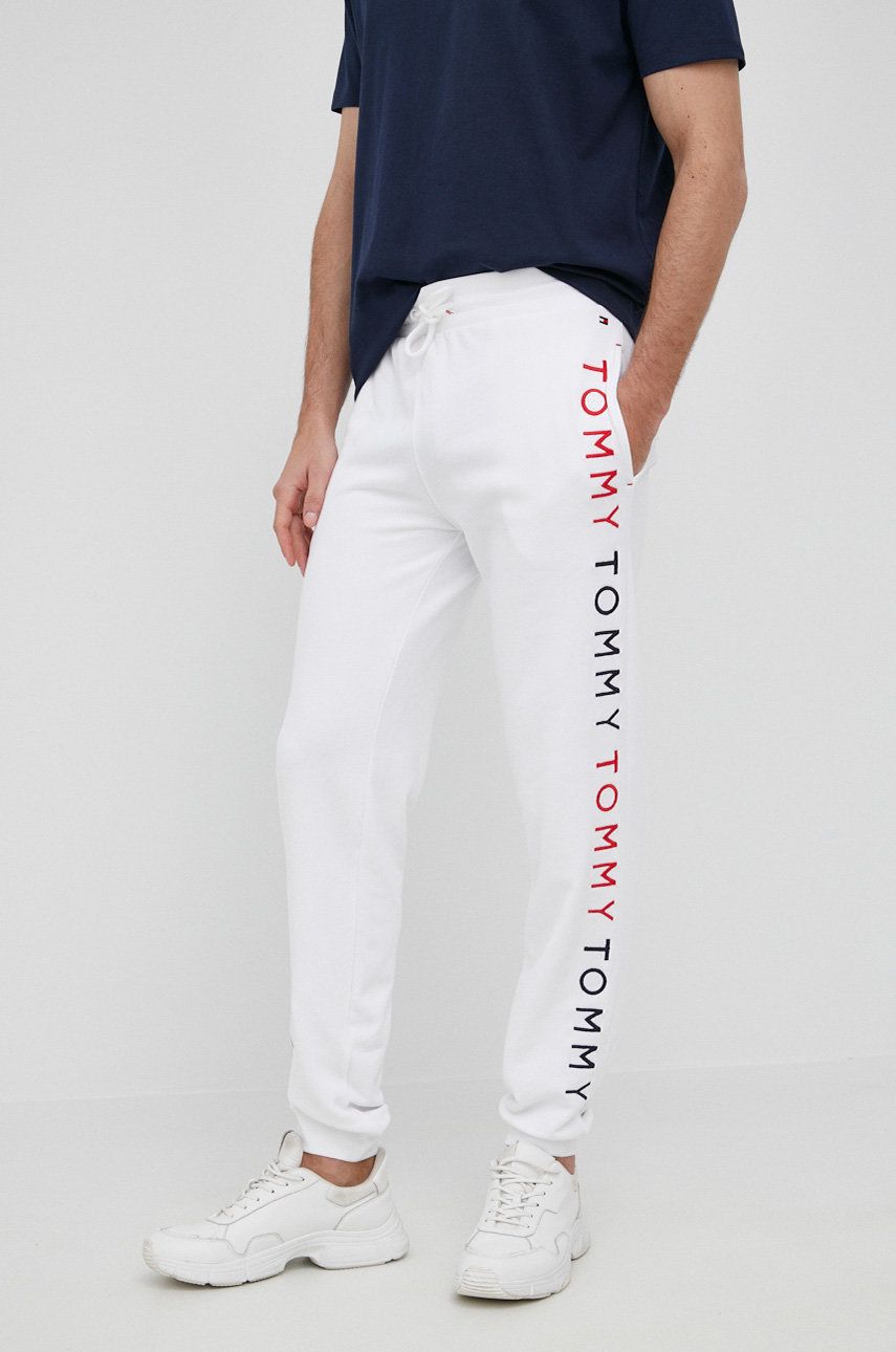 Tommy Hilfiger Spodnie męskie kolor biały z aplikacją