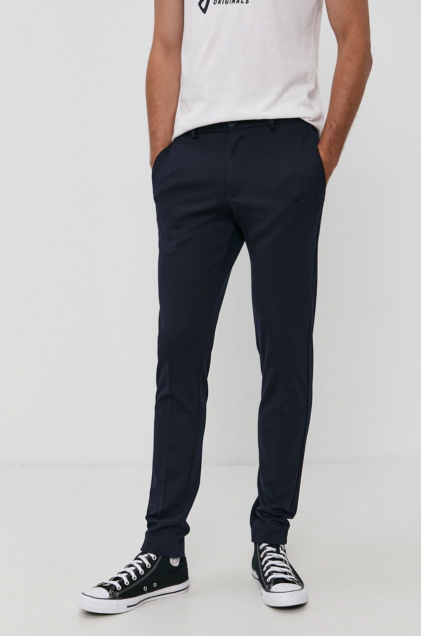 Produkt by Jack & Jones Pantaloni bărbați, culoarea albastru marin, mulat answear imagine noua