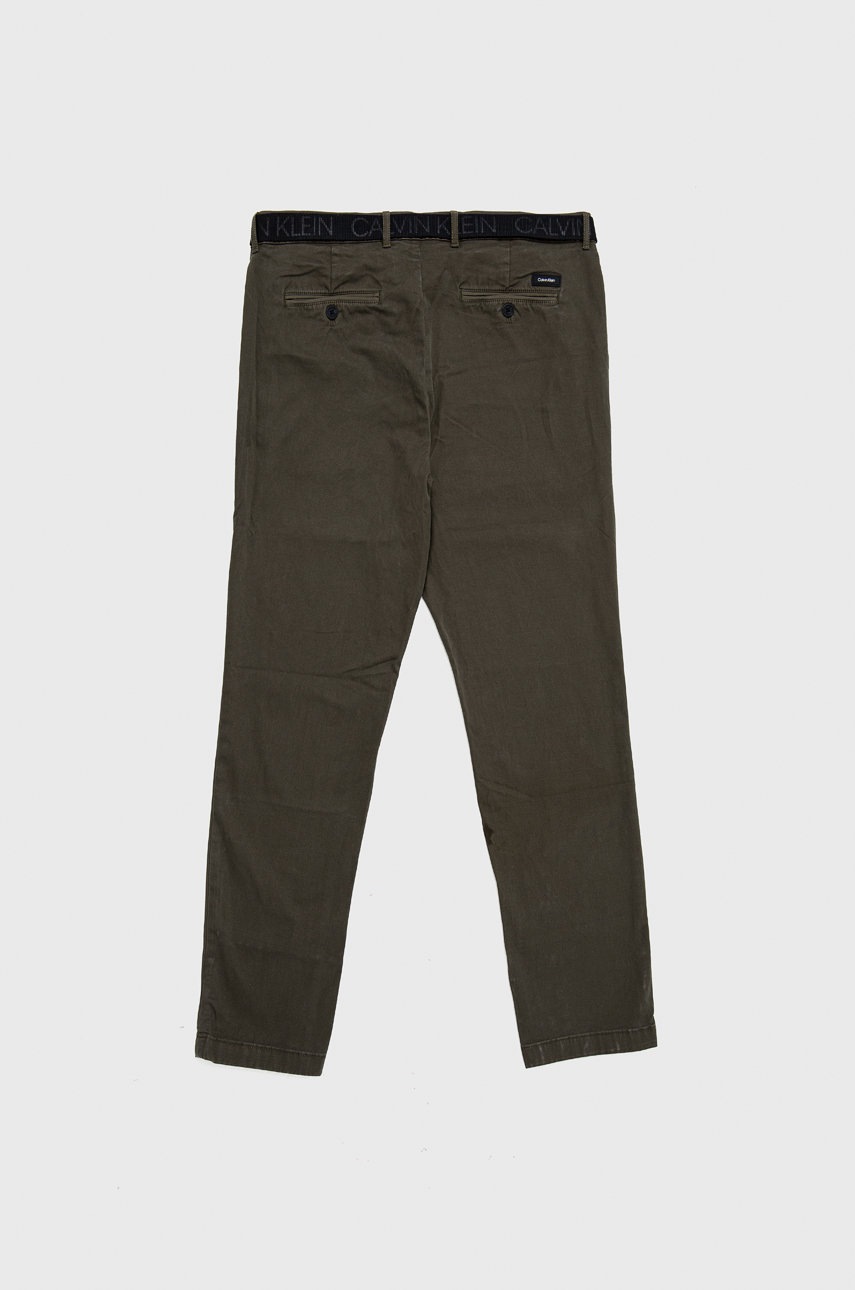 

Брюки Calvin Klein мужские цвет зелёный фасон chinos