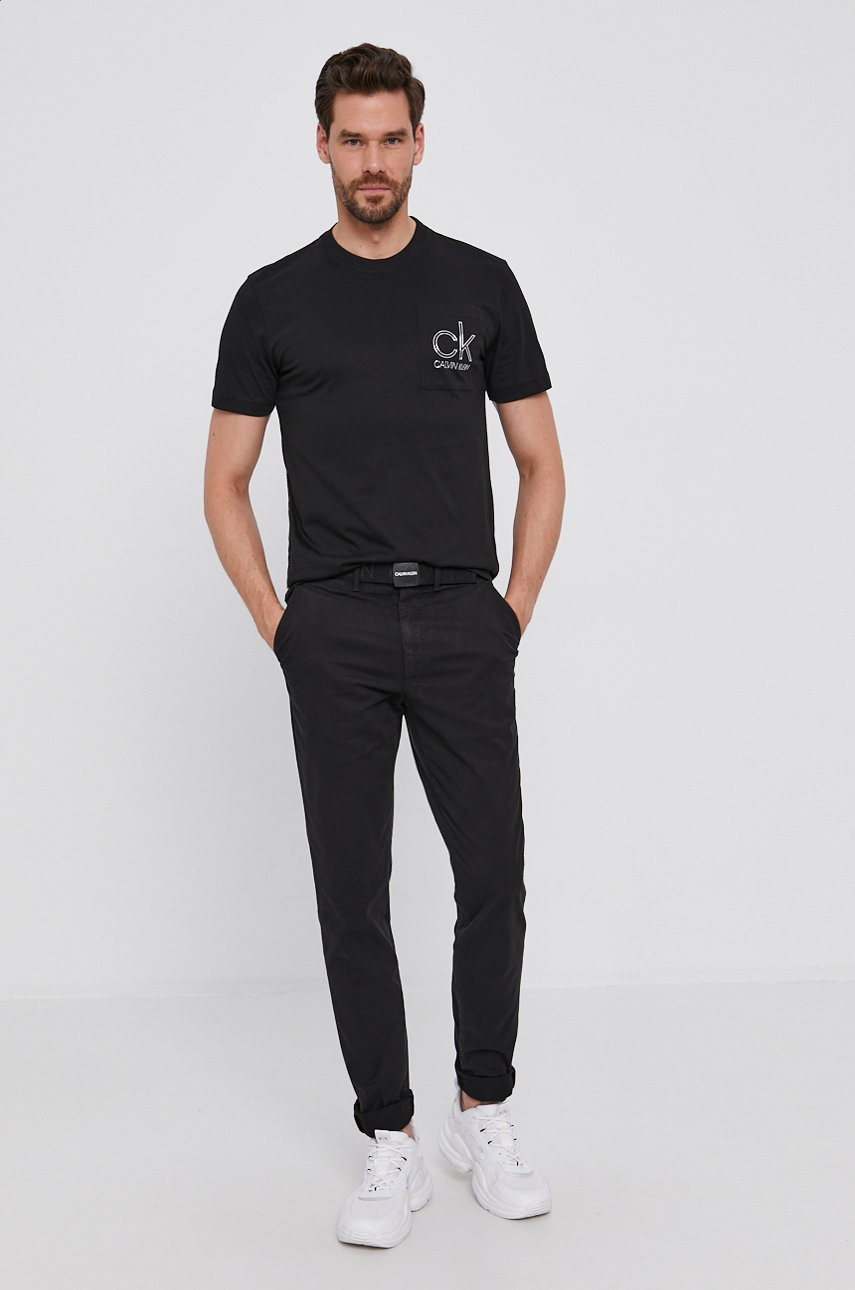

Брюки Calvin Klein мужские цвет чёрный фасон chinos