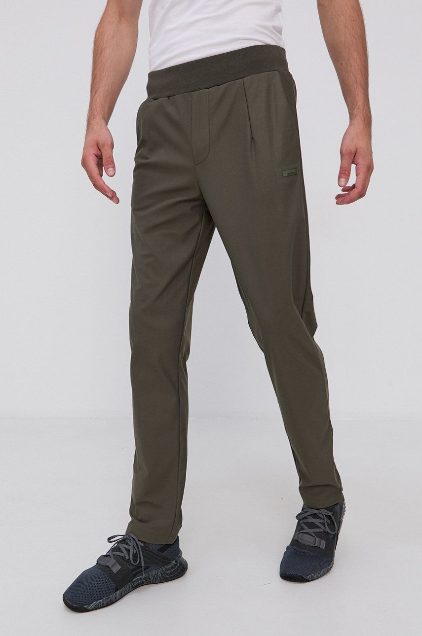 Guess Spodnie męskie kolor zielony gładkie
