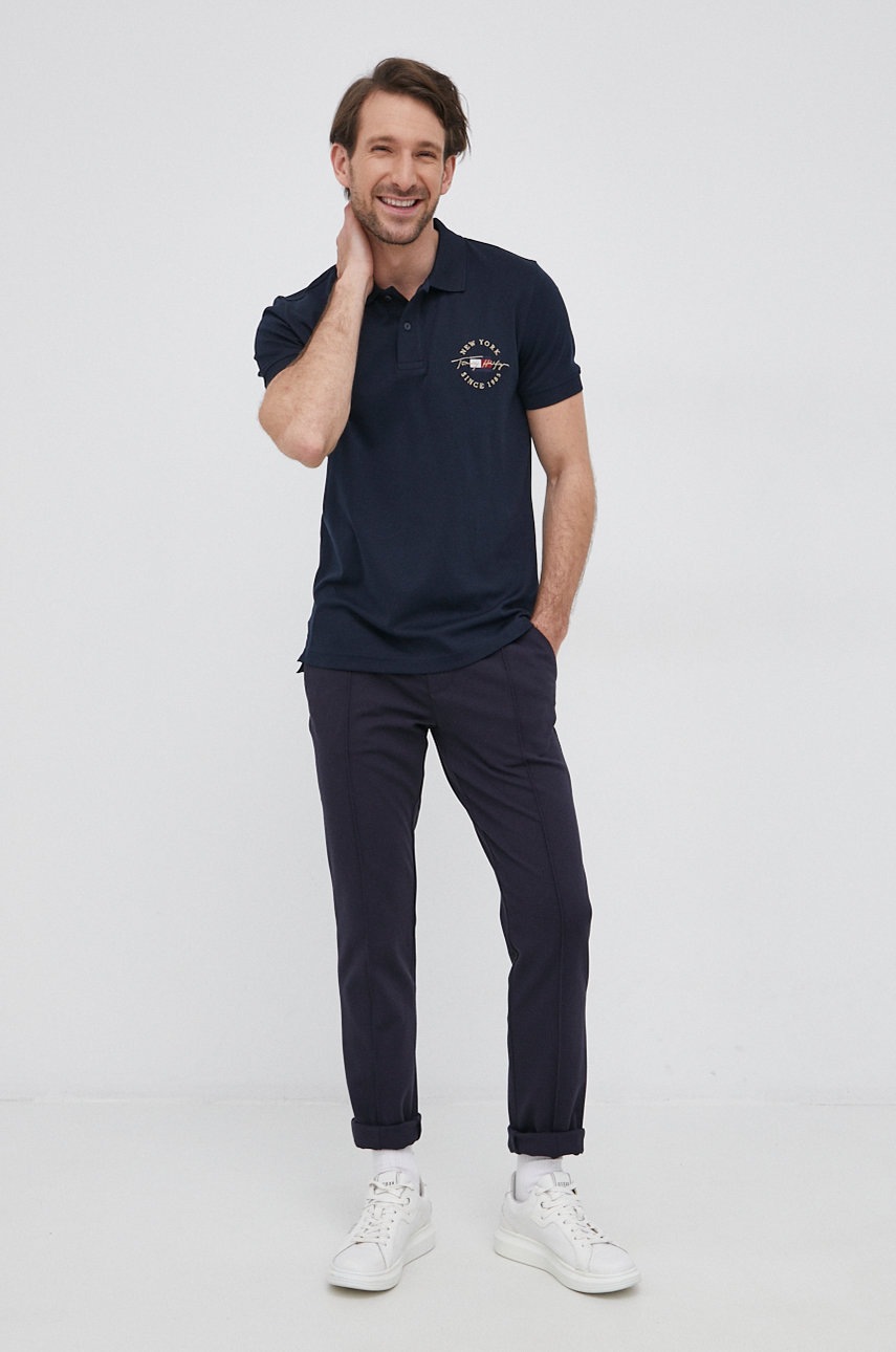 

Штани Tommy Hilfiger чоловічі колір синій облягаюче