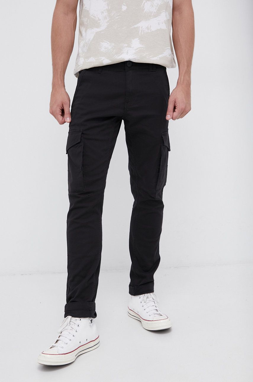 Produkt by Jack & Jones Spodnie męskie kolor czarny w fasonie cargo