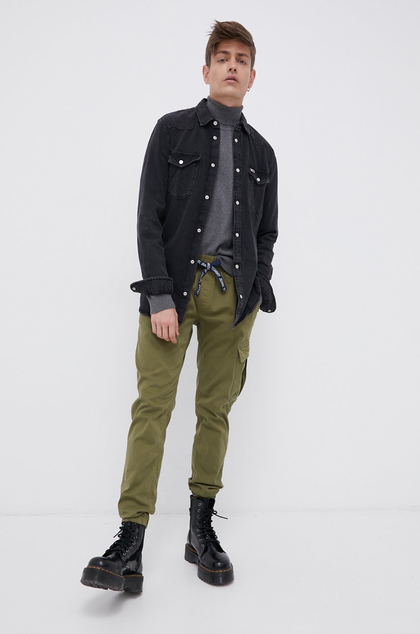 

Брюки Tommy Jeans мужские цвет бежевый jogger