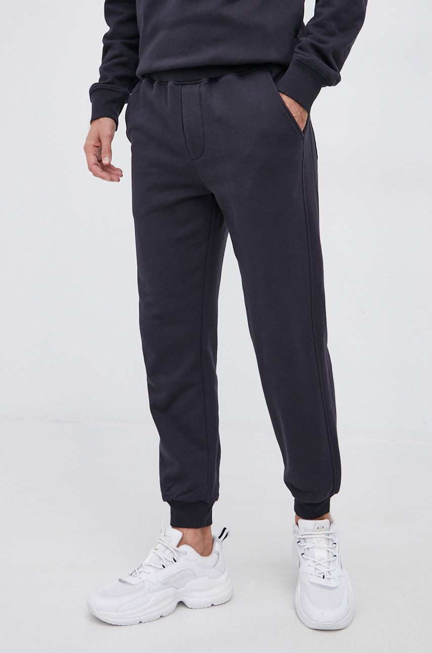 Tiger Of Sweden Pantaloni de bumbac bărbați, culoarea albastru marin, material neted answear.ro imagine 2022 reducere