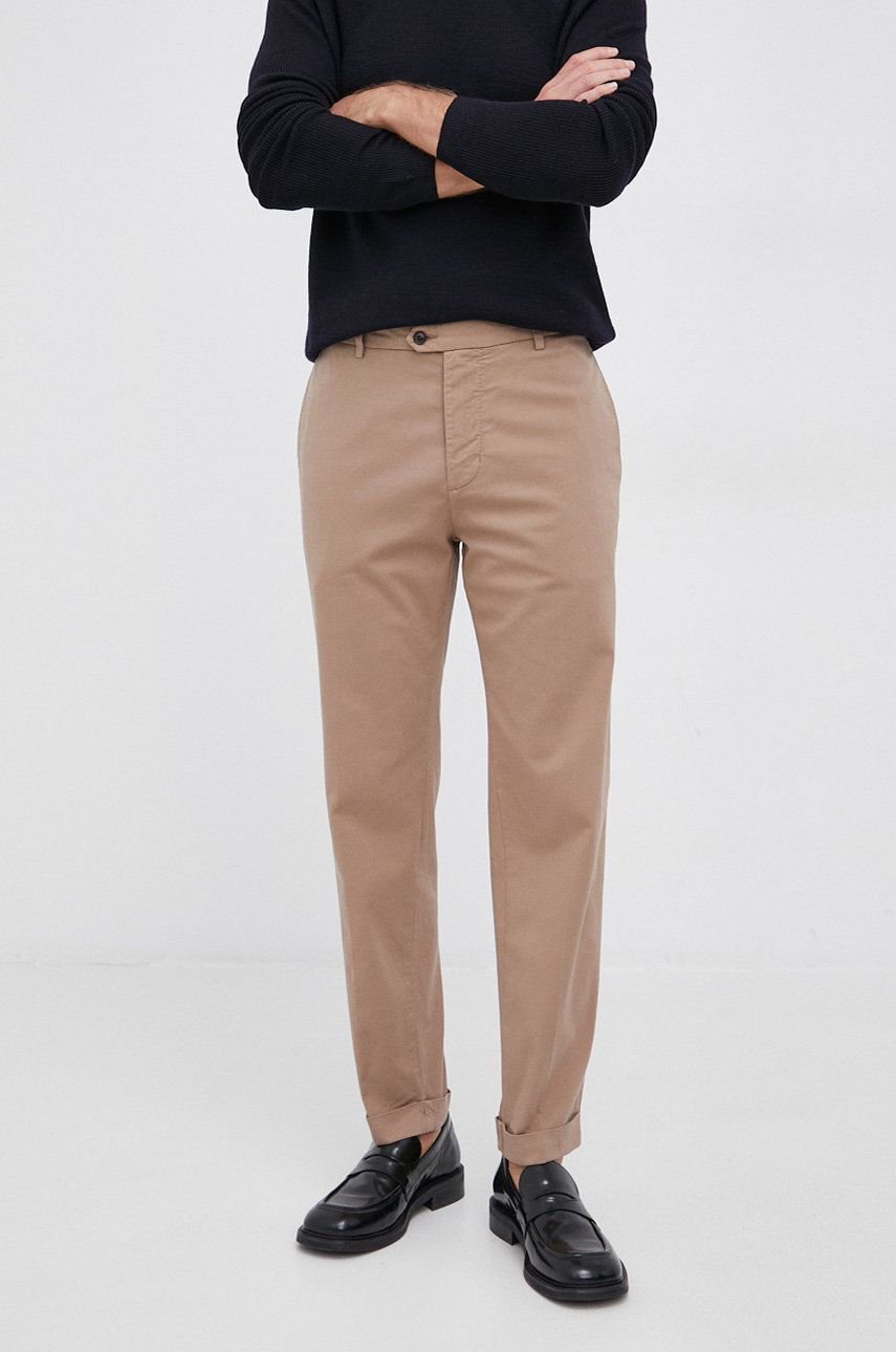 Tiger Of Sweden Pantaloni bărbați, culoarea maro, model drept answear.ro imagine promotii 2022