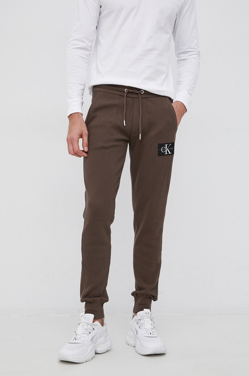 

Памучен панталон Calvin Klein Jeans мъжки в зелено с изчистен дизайн, Зелен