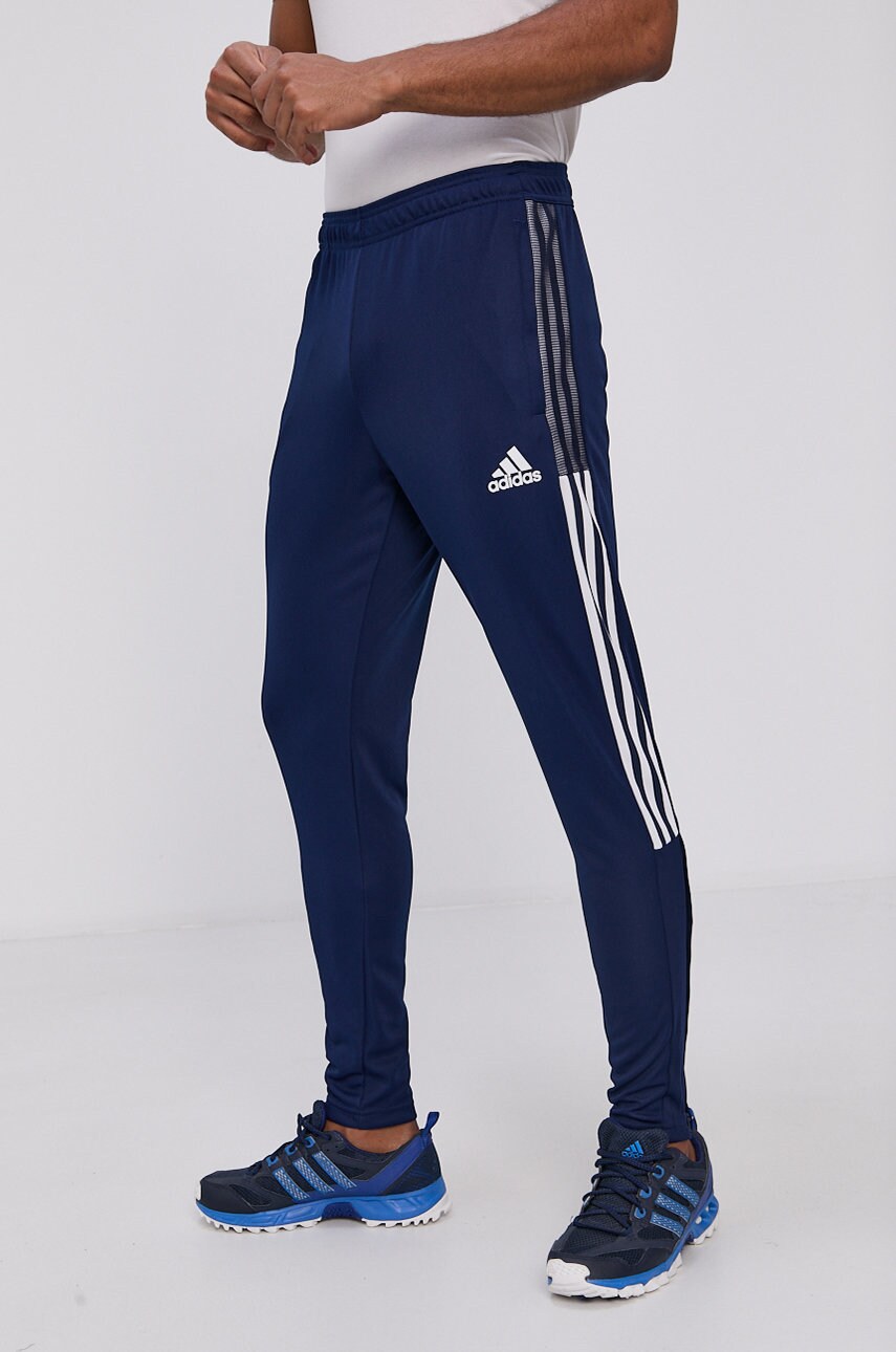 

Брюки adidas Performance мужские цвет синий с аппликацией