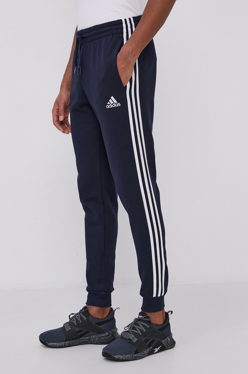 Adidas Pantaloni Gm1090 Barbati, Culoarea Albastru Marin, Material Neted