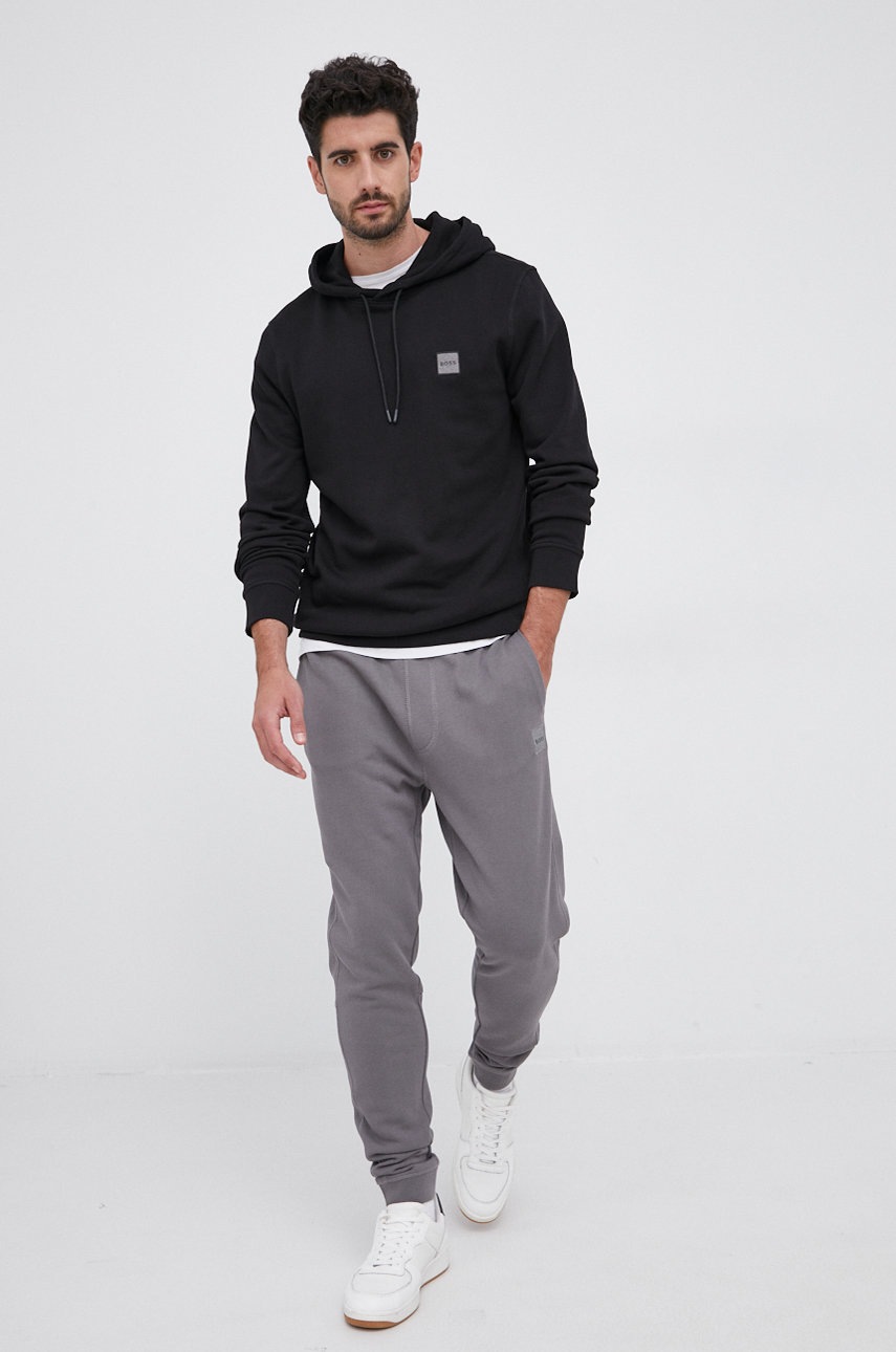 

Штани Boss Casual чоловічі колір сірий з аплікацією