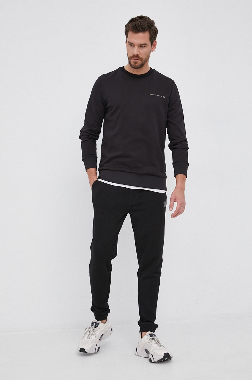 

Брюки Boss Casual мужские цвет чёрный с аппликацией